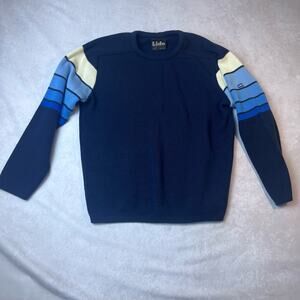 LIDO Men's Medium Navy Blue Ski Heavy Pull Over Sweater